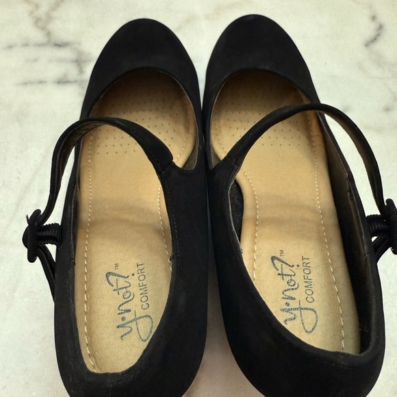 Y-Not? Black Mary Jane Wedge Shoes - Picture 6 of 10